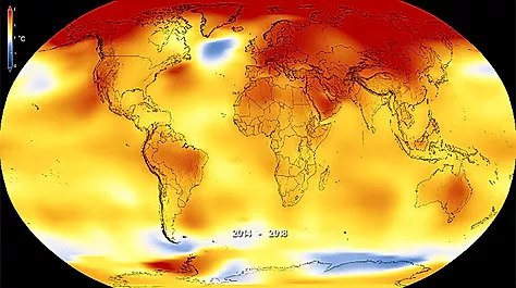 Mapa de temperaturas siglo XXI